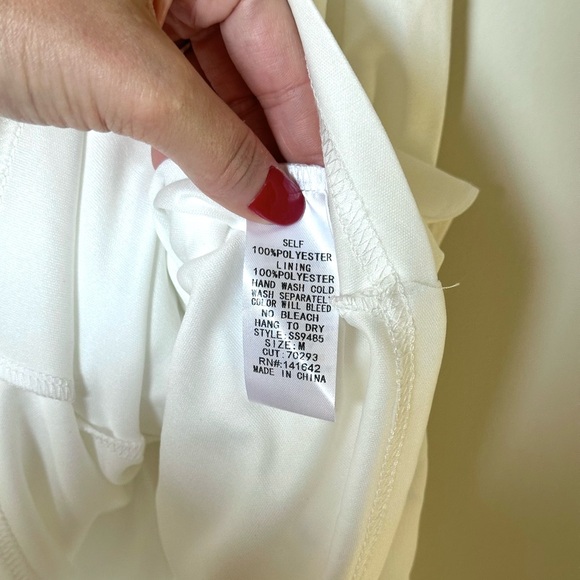 She + Sky White Ruffle Tie-Strap Mini Dress - Size M - Picture 9 of 10